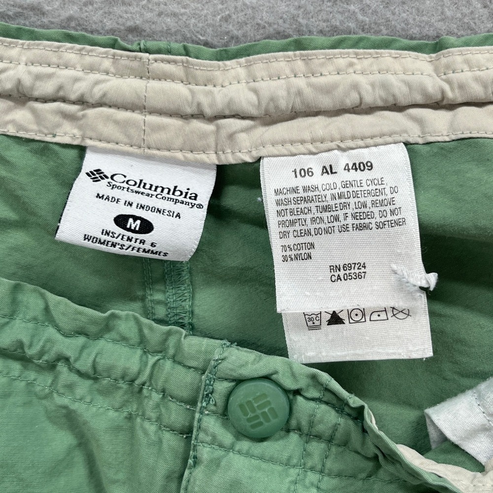 Columbia Shorts Women Medium Green Gorpcore Granola Outdoor Utility Hiking Trail - Picture 7 of 8